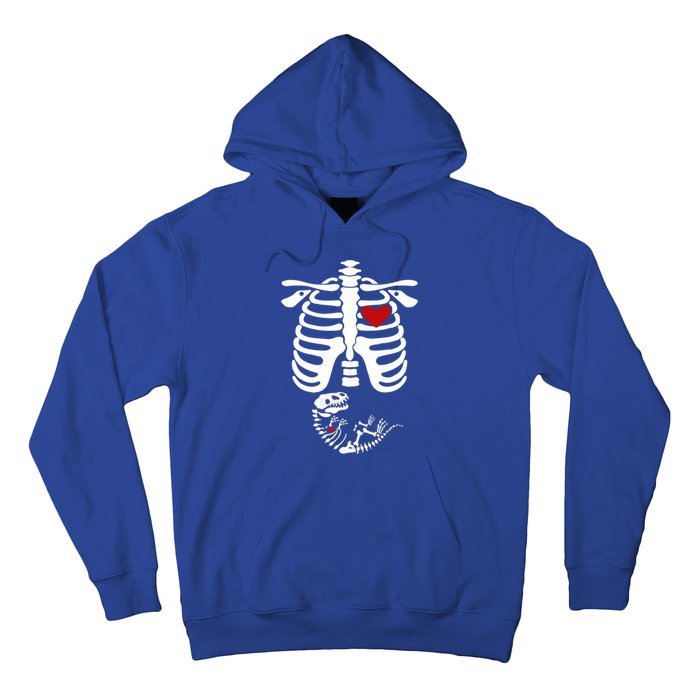 Pregnant Halloween Costume Dinosaur Skeleton Pregnant Mom Gift Hoodie