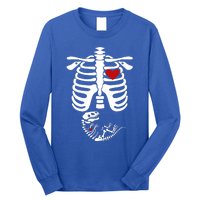 Pregnant Halloween Costume Dinosaur Skeleton Pregnant Mom Gift Long Sleeve Shirt