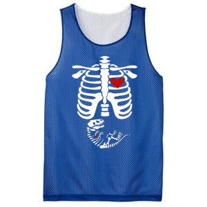 Pregnant Halloween Costume Dinosaur Skeleton Pregnant Mom Gift Mesh Reversible Basketball Jersey Tank