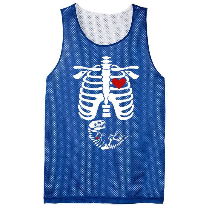 Pregnant Halloween Costume Dinosaur Skeleton Pregnant Mom Gift Mesh Reversible Basketball Jersey Tank