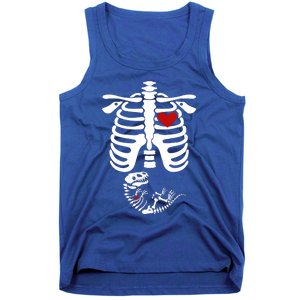 Pregnant Halloween Costume Dinosaur Skeleton Pregnant Mom Gift Tank Top