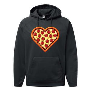 Pizza Heart Cute Valentines Day Performance Fleece Hoodie