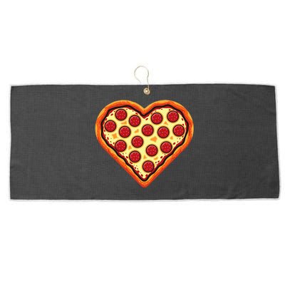 Pizza Heart Cute Valentines Day Large Microfiber Waffle Golf Towel