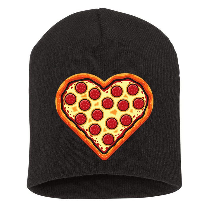 Pizza Heart Cute Valentines Day Short Acrylic Beanie