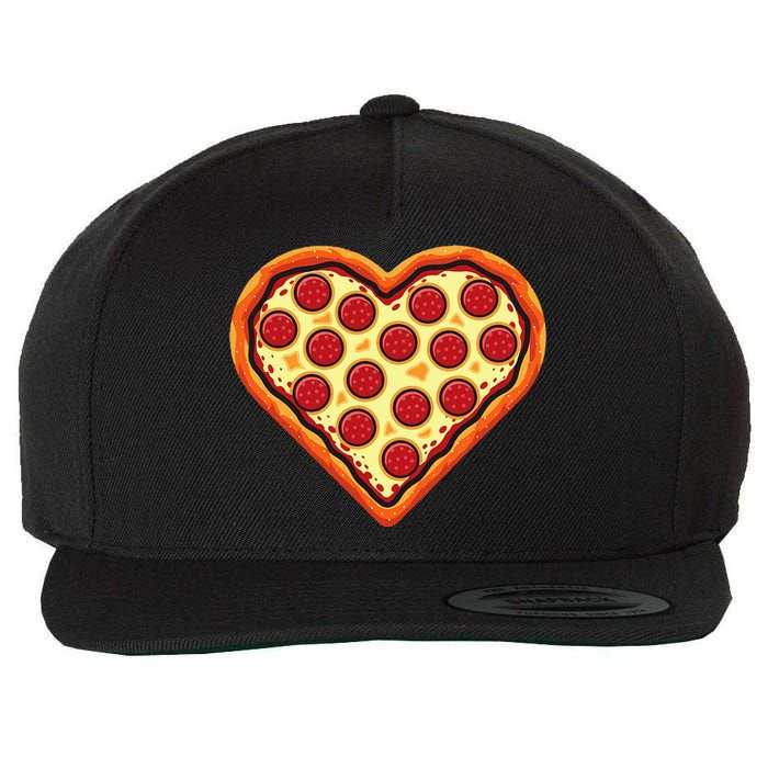 Pizza Heart Cute Valentines Day Wool Snapback Cap