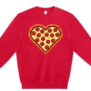 Pizza Heart Cute Valentines Day Premium Crewneck Sweatshirt