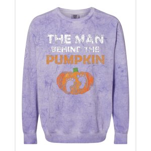 Pregnant Halloween Costume For Dad Expecting Lil Pumpkin Colorblast Crewneck Sweatshirt