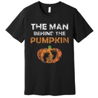 Pregnant Halloween Costume For Dad Expecting Lil Pumpkin Premium T-Shirt