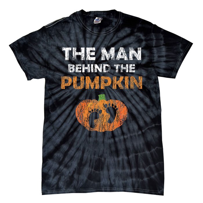 Pregnant Halloween Costume For Dad Expecting Lil Pumpkin Tie-Dye T-Shirt