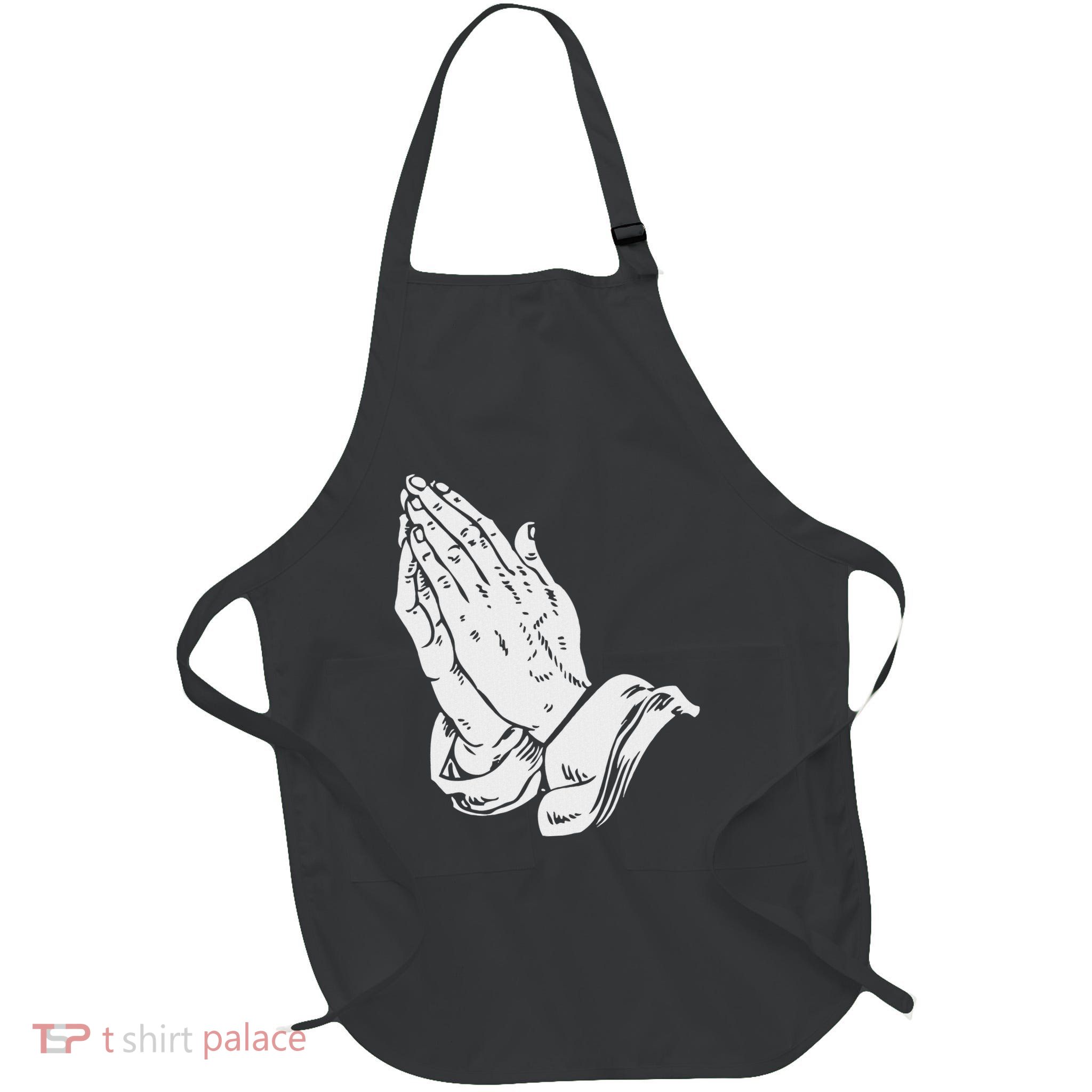 Praying Hands Cool Christian Religious Jesus Full-Length Apron With Pockets