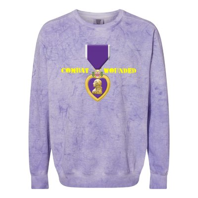 Purple Heart Combat Veteran Cool Gift Colorblast Crewneck Sweatshirt