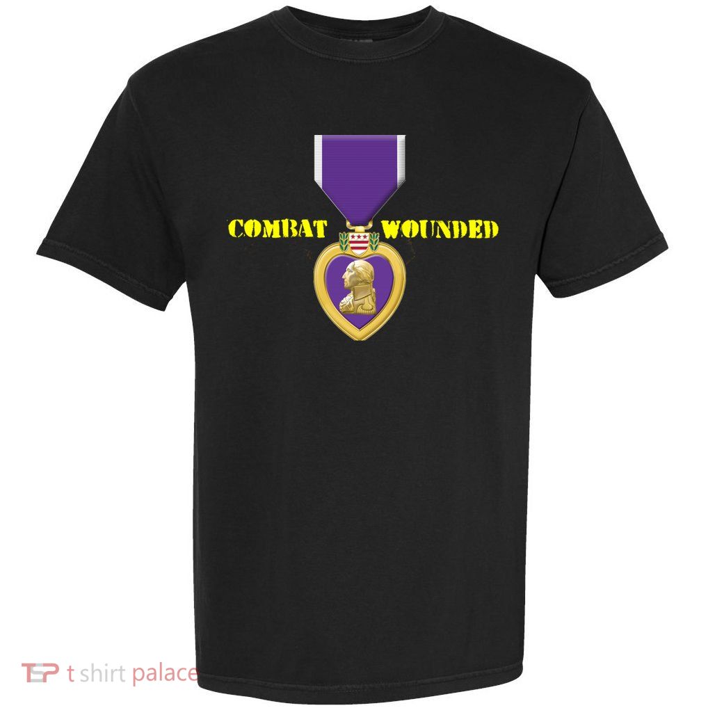 Purple Heart Combat Veteran Cool Gift Garment-Dyed Heavyweight T-Shirt