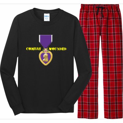 Purple Heart Combat Veteran Cool Gift Long Sleeve Pajama Set