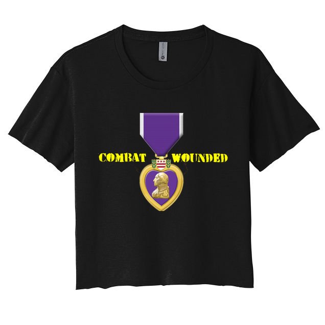 Purple Heart Combat Veteran Cool Gift Crop Top