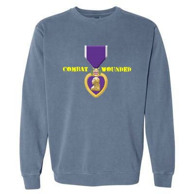 Purple Heart Combat Veteran Cool Gift Garment-Dyed Sweatshirt