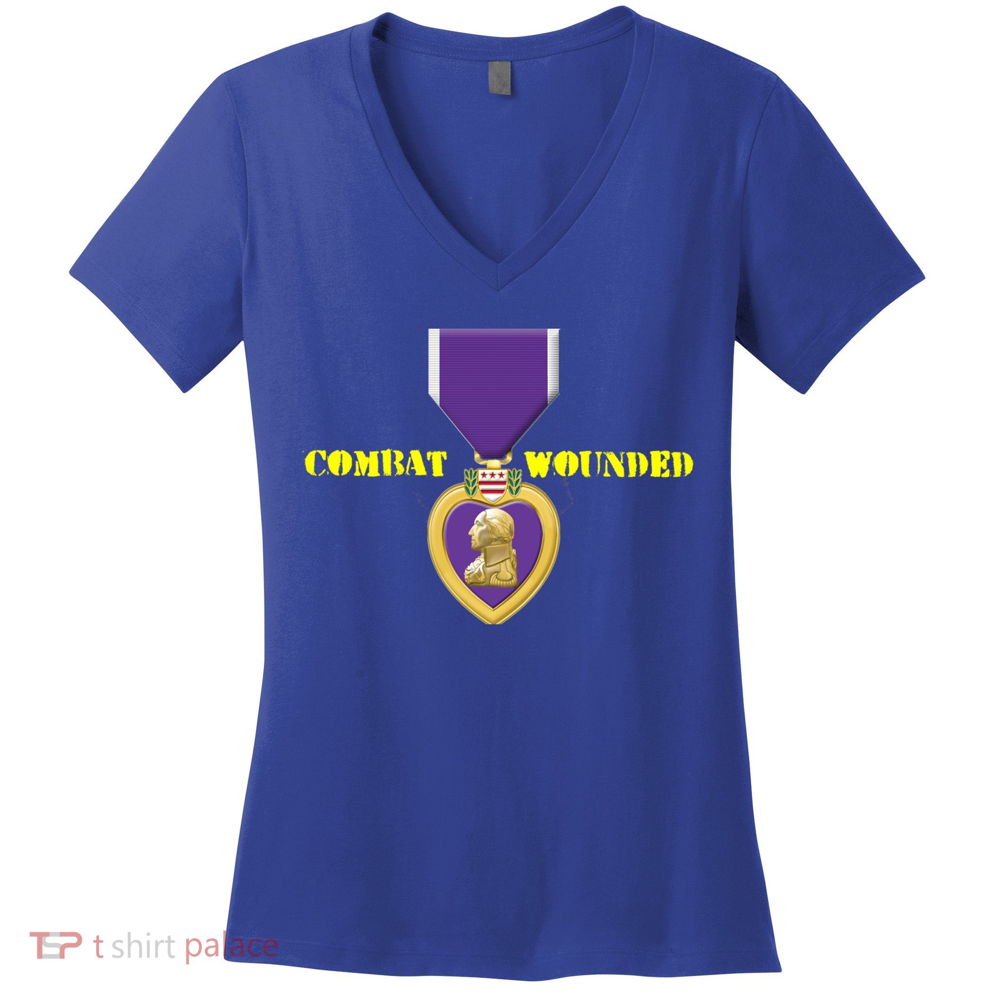 Purple Heart Combat Veteran Cool Gift Women's V-Neck T-Shirt