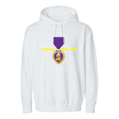 Purple Heart Combat Veteran Cool Gift Garment-Dyed Fleece Hoodie