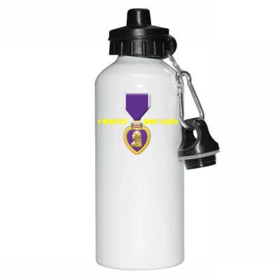 Purple Heart Combat Veteran Cool Gift Aluminum Water Bottle 