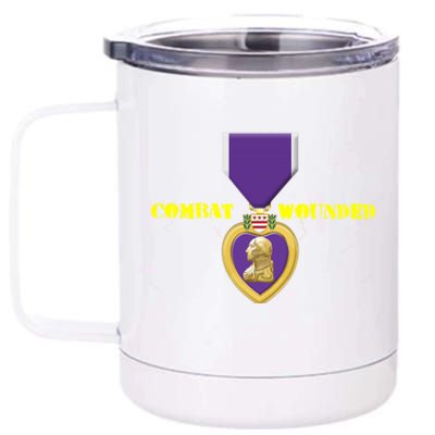 Purple Heart Combat Veteran Cool Gift 12 oz Stainless Steel Tumbler Cup