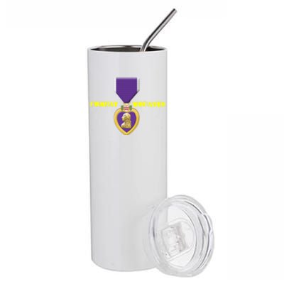 Purple Heart Combat Veteran Cool Gift Stainless Steel Tumbler