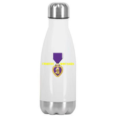 Purple Heart Combat Veteran Cool Gift Stainless Steel Insulated Water Bottle