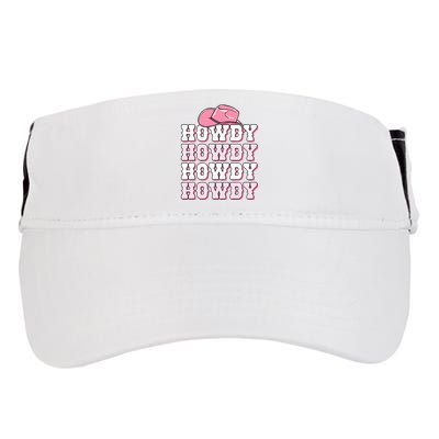 Pink Howdy Cow Print Western Country Cowgirl Texas Rodeo Adult Drive Performance Visor