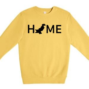 Pakistan Home Country Love Outline Silhouette Asia Funny Gift Premium Crewneck Sweatshirt