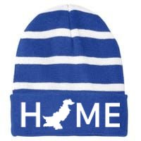 Pakistan Home Country Love Outline Silhouette Asia Funny Gift Striped Beanie with Solid Band