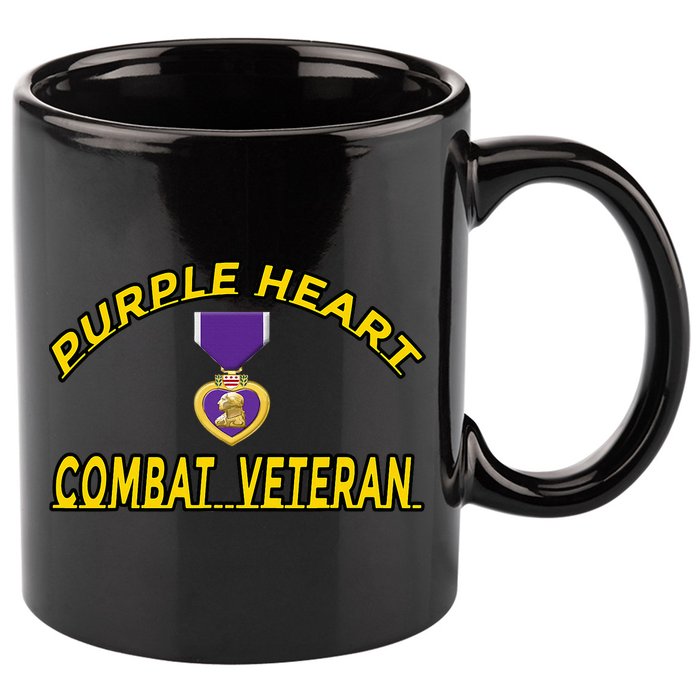 Purple Heart Combat Veteran 11oz C Handle Ceramic Mug
