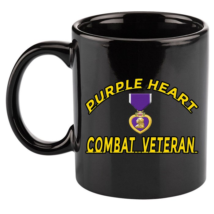 Purple Heart Combat Veteran 11oz C Handle Ceramic Mug