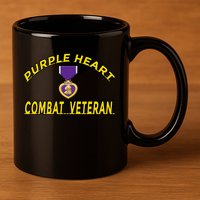 Purple Heart Combat Veteran 11oz C Handle Ceramic Mug