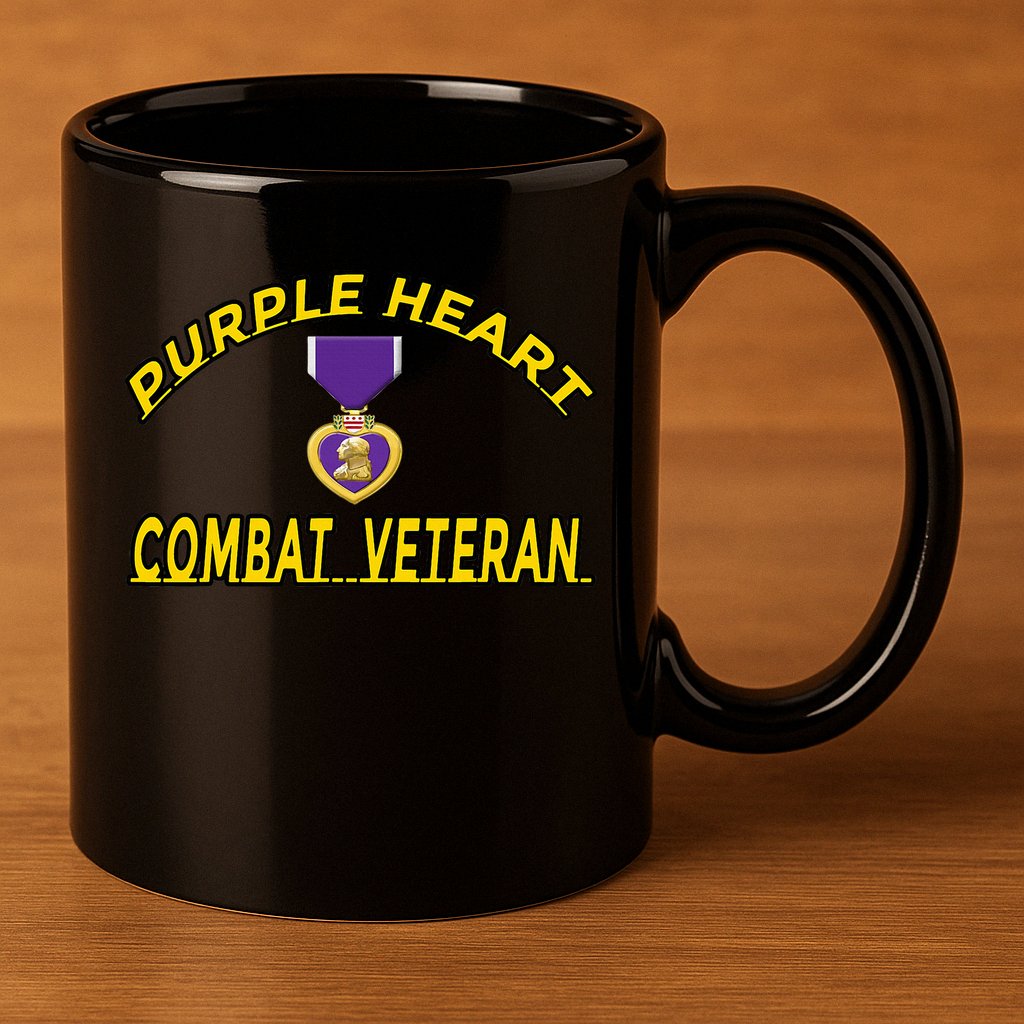 Purple Heart Combat Veteran 11oz C Handle Ceramic Mug