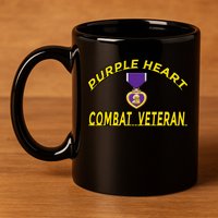 Purple Heart Combat Veteran 11oz C Handle Ceramic Mug