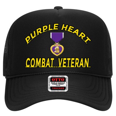 Purple Heart Combat Veteran Trucker Hat
