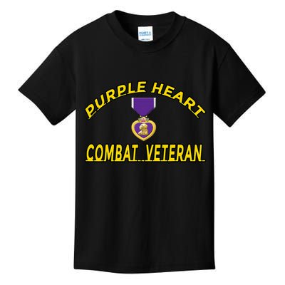 Purple Heart Combat Veteran Kids T-Shirt