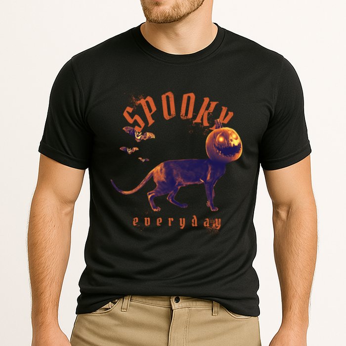 Pumpkin Head Cat Cooling Performance Crew T-Shirt