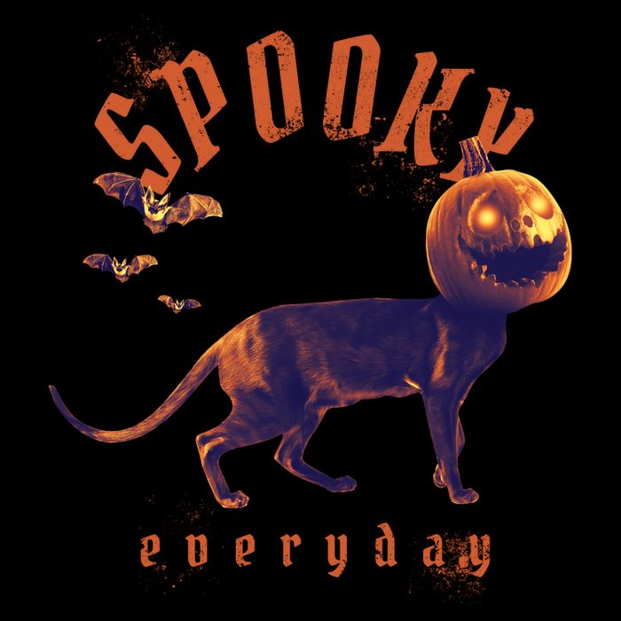 Pumpkin Head Cat Long Sleeve Shirt