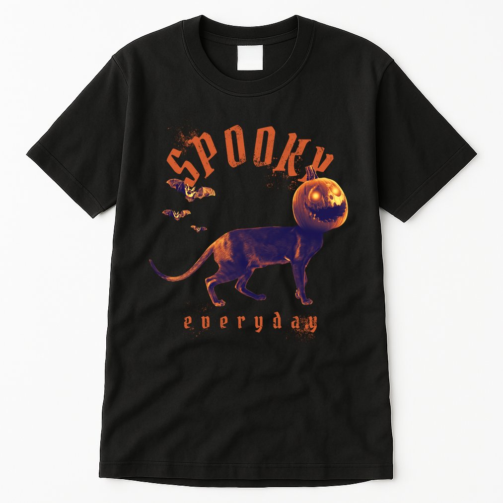 Pumpkin Head Cat Tall T-Shirt