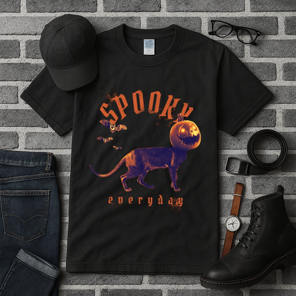 Pumpkin Head Cat Tall T-Shirt