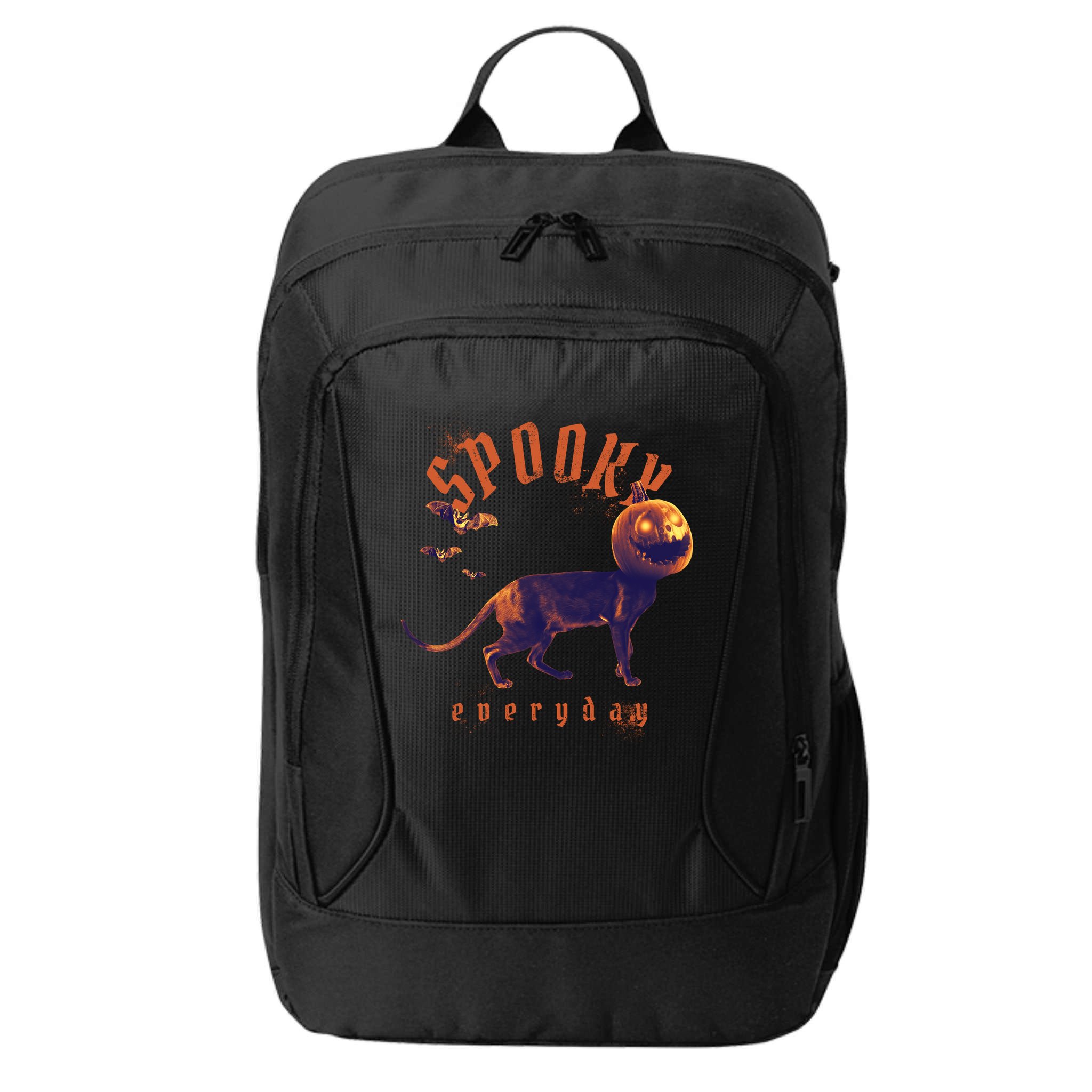 Pumpkin Head Cat City Backpack