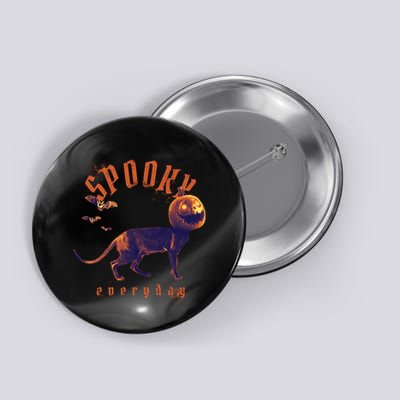 Pumpkin Head Cat Button
