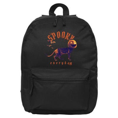 Pumpkin Head Cat 16 in Basic Backpack