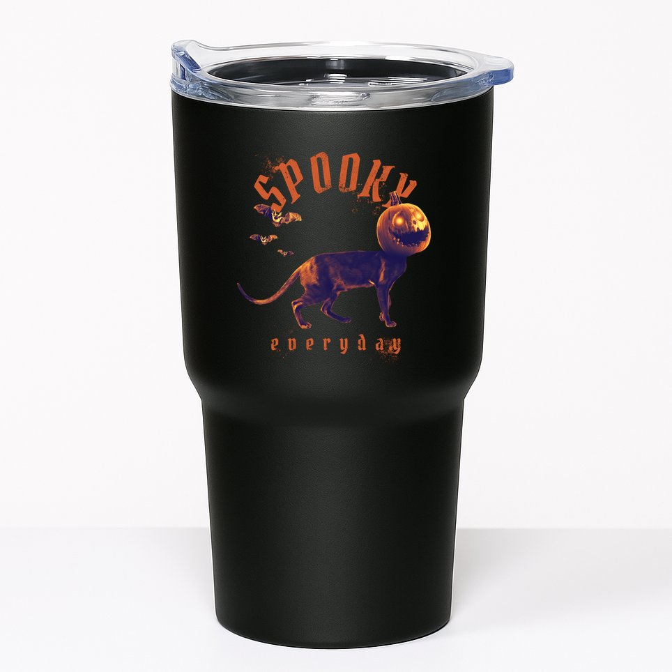 Pumpkin Head Cat Tumbler