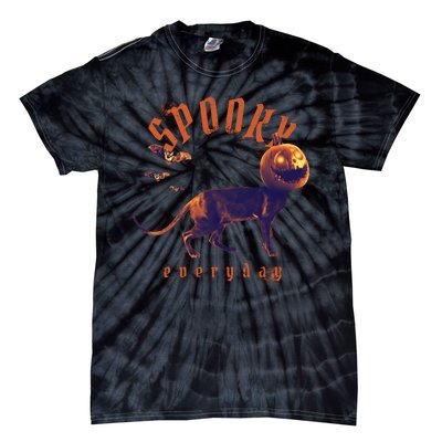 Pumpkin Head Cat Tie-Dye T-Shirt