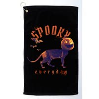 Pumpkin Head Cat Golf Towel