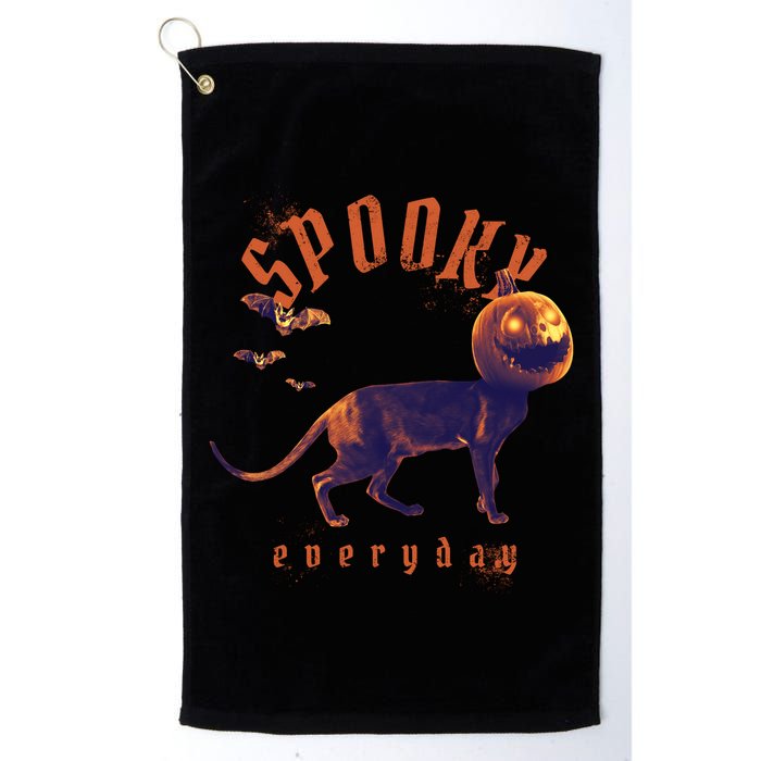 Pumpkin Head Cat Golf Towel