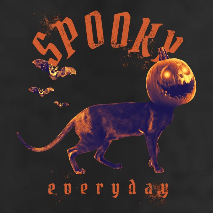 Pumpkin Head Cat Golf Towel