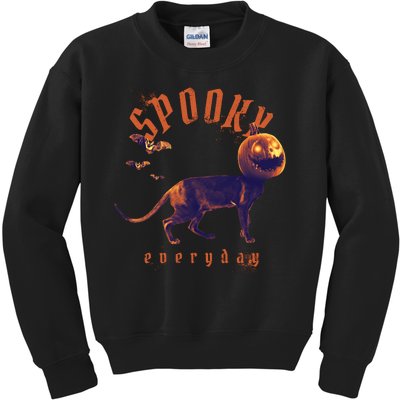 Pumpkin Head Cat Kids Sweatshirt