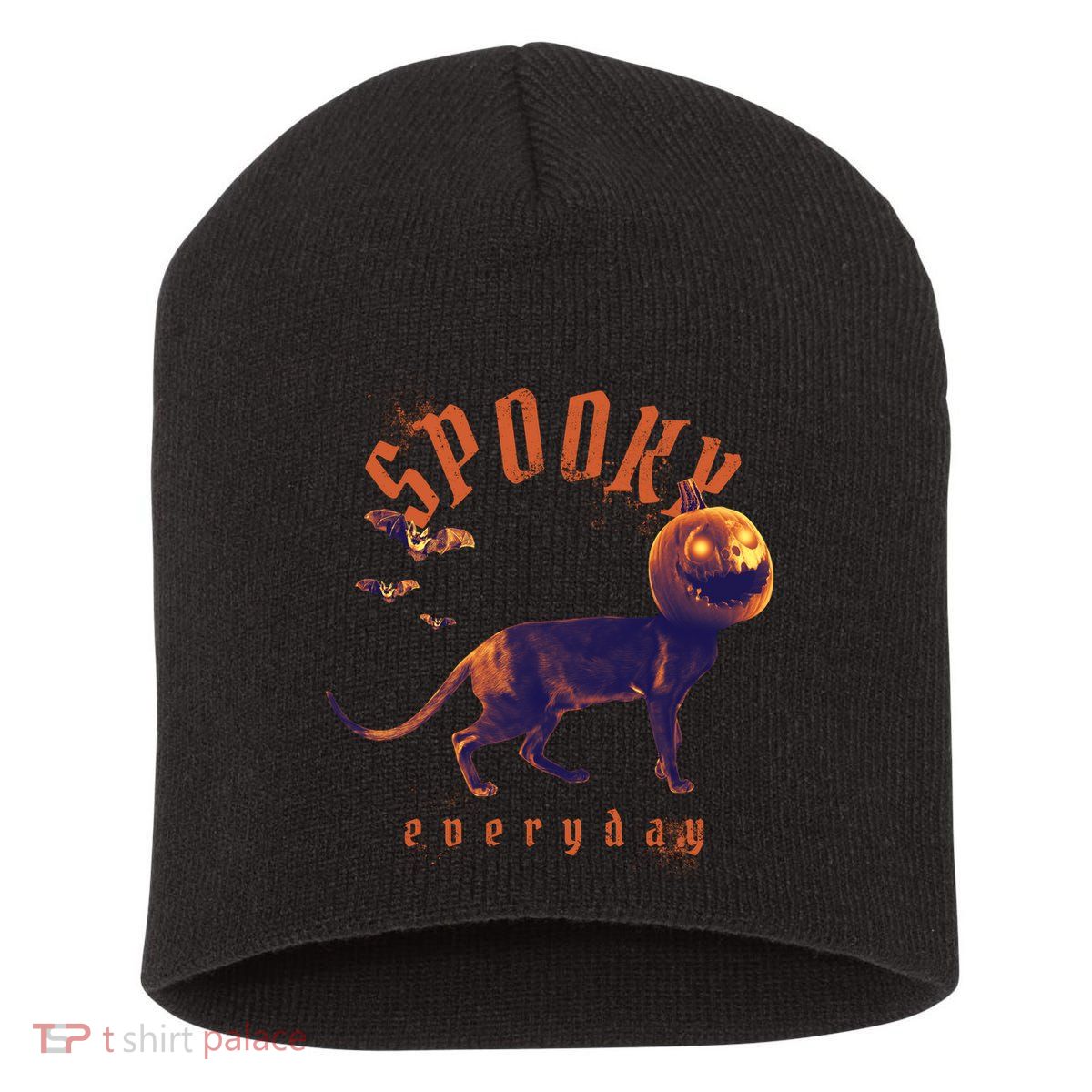 Pumpkin Head Cat Short Acrylic Beanie