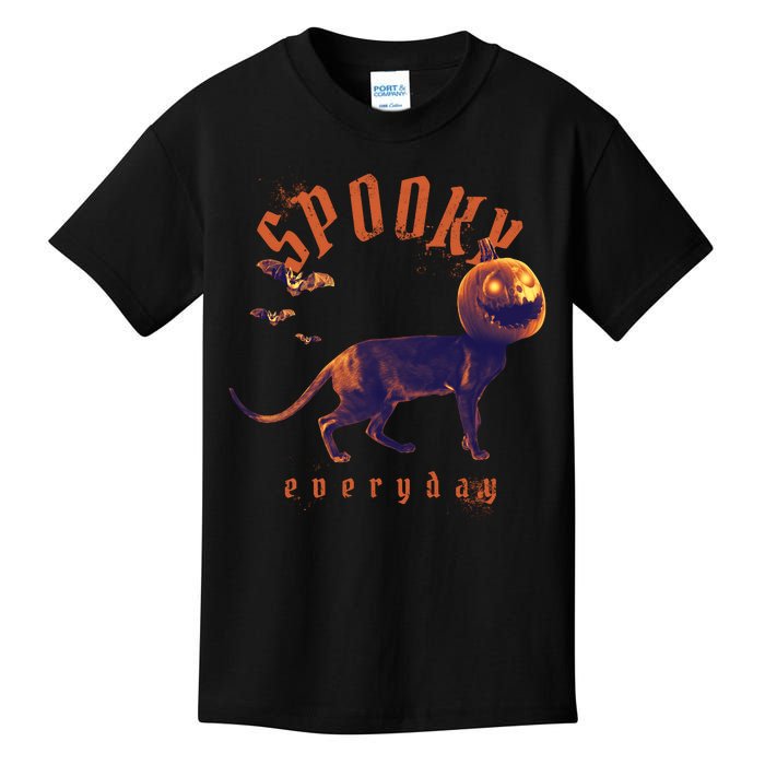 Pumpkin Head Cat Kids T-Shirt